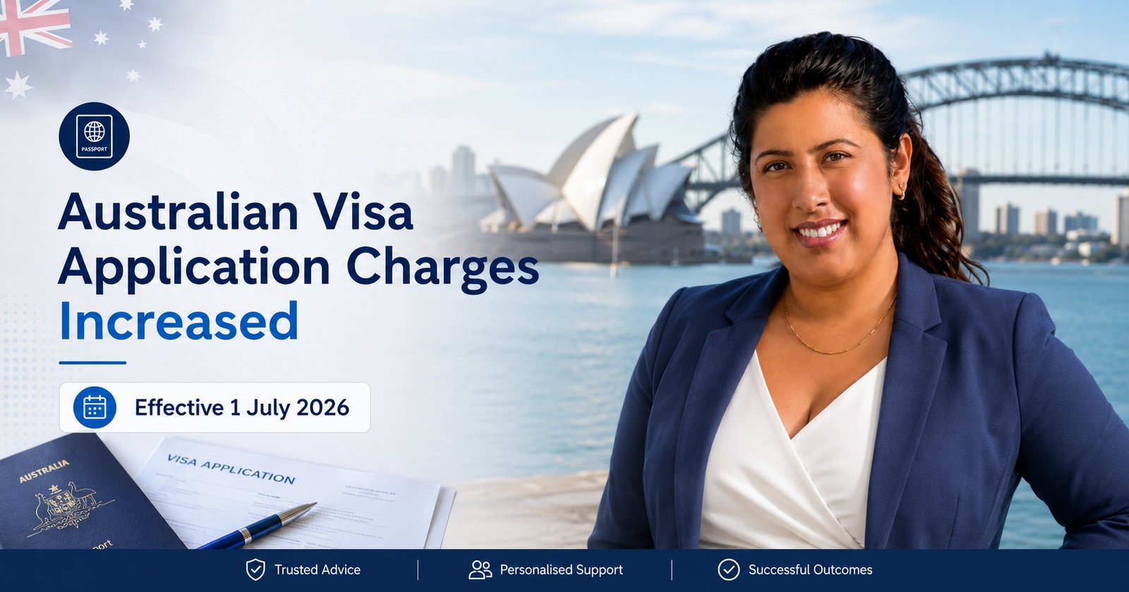 Australian visa application charges increased from 1 July 2026